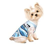 Large Pet Breathable Sleeveless Waves Lapping at The Rocks Print T-Shirt - Lightweight Dog & Cat Outfit - Stretchy Tank Top