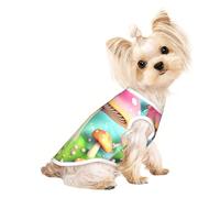 Large Pet Breathable Sleeveless Wonderful Little Mushrooms Print T-Shirt - Lightweight Dog & Cat Outfit - Stretchy Tank Top