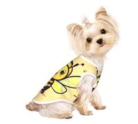 Large Pet Breathable Sleeveless Yellow bee Print T-Shirt - Small Medium Cats & Dogs, Chihuahua, Yorkie, Dachshund