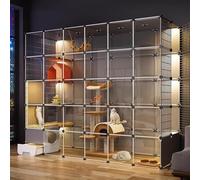 Large Pet Cage - Enclosure for Multiple Cats, Playpen with Litter Box, Easy to Assemble, Spacious DIY Cat Habitat(215 * 110 * 180cm)