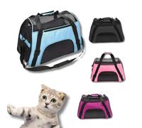 Large Pet Carrier Bag for Cats & Dogs - Foldable Soft Fabric Travel Tote with Mesh Ventilation & Padded Base