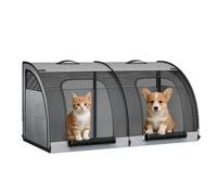 Large Pet Carriers for Car, Foldable Car Pet Seat for 2 Cats - 100×50×50cm | Dog Cat Travel Carrier Bag with Breathable Mesh, Handle and 4 Door, for Backseat & Home
