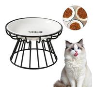 Large Pet Food Tray, Pet Bowl-Raised Feeder Stand,Friendly Anti-Vomit Cat Plate, Cats Bowls with Fish Pattern,Ceramic Elevated Pets Dishes for Small Animal