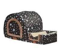 Large Pet House Dog Basket Cat Shelter with Warm Cushion, 2-in-1 Foldable Pet Bed for Large Medium Small Dog and Cat, Indoor 2 In 1 Puppy Beds with Handle (45 * 37 * 32cm,Style1)