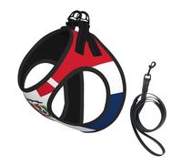 Large Pet Leash Vest & Dog Dominican Republic Print Harness Set – Soft, Light, Breathable Mesh for Small Dogs & Cats