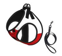 Large Pet Leash Vest & Dog Flag of Gibraltar Print Harness Set â€“ Soft, Light, Breathable Mesh for Small Dogs & Cats