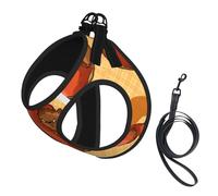 Large Pet Leash Vest Dog Harness - Small Sized, Cute Little Hamster Print Adjustable for Cats and Dogs, Perfect for Outdoor Walking