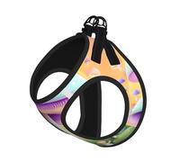 Large Pet Leash Vest Dog Harness - Small Sized, Fantasy Mushroom Print Adjustable for Cats and Dogs, Perfect for Outdoor Walking