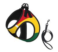 Large Pet Leash Vest Dog Harness - Small Sized, Flag of Ghana Print Adjustable for Cats and Dogs, Perfect for Outdoor Walking