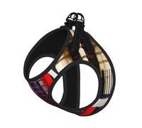 Large Pet Leash Vest Dog Harness - Small Sized Telephone Booth Print Leash Set with Buckle, Canine Companion Outdoor Travel Gear