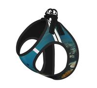Large Pet Leash Vest Dog Harness - Small Sized Underwater Ocean View Print Leash Set with Buckle, Canine Companion Outdoor Travel Gear
