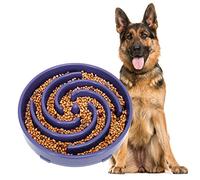 Large Pet Slow Feeder Dog Bowl, Slow Eating Dog Bowl Fun Puzzle Feeding Bowl Non Skid Bloat Stop Dog Food Bowl Interactive Maze Bowl Light purple