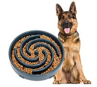 Large Pet Slow Feeder Dog Bowl, Slow Eating Dog Bowl Fun Puzzle Feeding Bowl Non Skid Bloat Stop Dog Food Bowl Interactive Maze Bowl Ink blue