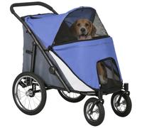 Large pet stroller Blue 111x70x97.5cm 600D Oxford Fabric Steel Foldable Mesh XL