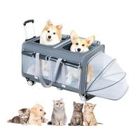 Large Pet Trolley Case,Rolling Cat Carrier, Airline Approved Dog Carrier, Extra Large Capacity
