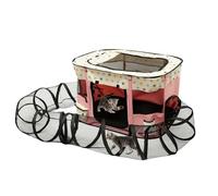 Large Pet Tunnel Cat, 90x70x60cm Foldable Small Animal Playpen, Outdoor Cat Enclosure Tunnel with Zipper Top Cover & Side Pocket, Protable Puppy Playpens Indoors with Carrying Bag for Kittens, Rabbits