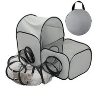 Large Pet Tunnel Cat,Foldable Small Animal Playpen,Oxford Cloth Catio with Tunnel Outdoor Pet Enclosure Tunnels for Cats, Rabbits, Puppies, Medium and Small Animals(trumpet)