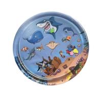 Large Pet Water Sensory Play Mat | Large Inflatable Water Sensory Mat With Sea Animal Design, Thickened Splash Proof Activity Toy(Style C)