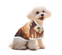 Large Pets Dogs T-Shirt, African Savannah Giraffe Calf Print Cats Cotton Sweatshirts, for Chihuahua Yorkie Puppy Clothes Short Sleeve