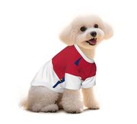 Large Pets Dogs T-Shirt, North Dakota Flag Print Cats Cotton Sweatshirts, for Chihuahua Yorkie Puppy Clothes Short Sleeve
