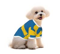 Large Pets Dogs T-Shirt, Swedish Flag Print Cats Cotton Sweatshirts, for Chihuahua Yorkie Puppy Clothes Short Sleeve