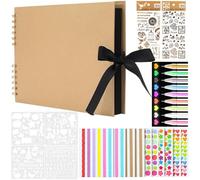Large Photo Album Scrapbook A4 80 Thick Acid-Free Black Pages & Hardcover