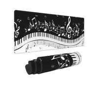 Large Piano Keys with Musical Notes Print Mouse Pad Office Desk Mat Keyboard pad for Gaming Office & Home,30 x 80 cm.