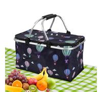 Large Picnic Basket - 30L Picnic Basket, Foldable Picnic Basket Cooler | Picnic Box, Shopping Basket, Lunch Bag, Thermal Basket, Camping Equipment, Storage Basket for Work, Outdoor, Hiking, C