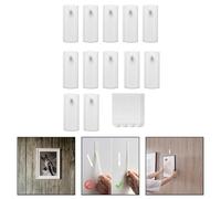 Large Picture Frame Nails, 12-Pack Removable Non-Destructive Wall Hooks for Treated Wood/Glass/Tiles/Metal, ABS Plastic 75.3 x 30 mm White