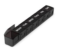 Large Pill Box Organiser, 1pack Weekly Travel Pill Organiser, Pill Box 7 Day 1 Time a Day Big Compartments Pill Case 7day XL Medication Tablet Dispenser for Fish Oil Vitamin Holder (Black)