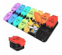 Large Pill Boxes 7 Day 2 Times a Day, Weekly Tablet Boxes 7 Day Am and Pm with 14 Detachable Pill Organiser, Portable Dossett Pill Box 7 Day Daily Pill Case for Medication Vitamins Fish Oil