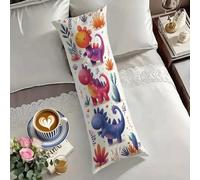 Large Pillow Cases 16x57in/40x145cm Pink Side Sleeper Pillow Cover Cute Cushion Covers Soft Velvet bed pillows, Double-Sided Printing Headboard Cushion, with Invisible Zipper Long Pillowcase O-1611