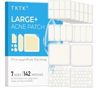 Large Pimple Patches for Face, 7 Sizes Big Acne Patches, XL Hydrocolloid Bandages for Body, Chin, Forehead, Nose, Blemish Zit Breakouts, Hydrocolloid Patch (Square, Strip, Dot 142 Count)