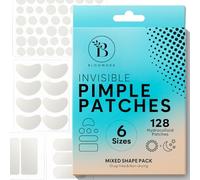 Large Pimple Patches, Hydrocolloid Spot Patches for Blemish Support, Variety Shapes Spot Stickers for Face, Round, Moon, Rectangle, Oval (6 Sizes, 128 Count)