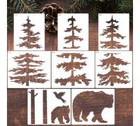 Large Pine Tree Stencils for Painting on Wood Fence 39” Giant Wall Stencils Skinny Tree Mural Draw Templates for Walls Window Furniture