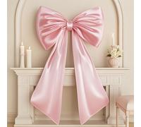 Large Pink Bow for Coquette Room Decor, 40x24 In Satin Ribbon Tie Coquette Birthday Decorations, Giant Pastel Pink Hanging Wall Decor for Ballerina Girls Just Wanna Be One (Internal Stability Layer)