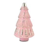 Large Pink Crackle Effect LED Glass Christmas Tree