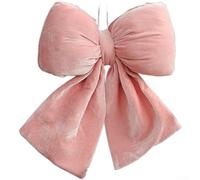 Large Pink Fabric Bow Ornament 28cm Holiday Tree Decor(Large)