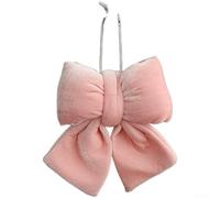Large Pink Fabric Bow Ornament 28cm Holiday Tree Decor(Small)