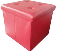 Large Pink Single Ottoman Faux Leather Stool Folding SEAT Chest Foldable Storage Box Foot