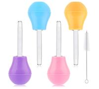 Large Pipettes for Children, 4 Pcs Colorful Pippets Dropper for Kids Jumbo Silicone Pipettes Droppers with Brush Plastic Pipettes Water Play Toys Sensory Toys for Kids