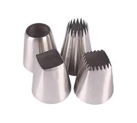 Large Piping Nozzle Set with French Star Tip for Eclairs, Churros, Meringues, Square Icing Tip and Extra Large Round Icing Tip