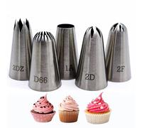 Large Piping Tips Cake Decorating Tools, 5 Pack Cake Piping Nozzles Tips Kit - DIY Icing Nozzle Tool for Cupcakes, Birthday Cakes