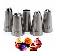 Large Piping Tips Cake Decorating Tools, 5 Pack Cake Piping Nozzles Tips Kit - DIY Icing Nozzle Tool for Cupcakes, Birthday Cakes