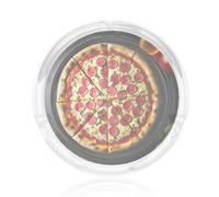 Large Pizza Print 3.3in Round Glass Ashtray For Home Office Smoking Accessory Indoor Outdoor Decor
