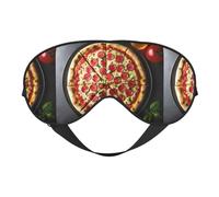 Large Pizza Print Sleep Mask, Soft Breathable Eye Cover for Travel, Shift Work & Meditation
