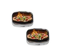 Large Pizza Square Mini Medicine Box, Lightweight to Carry, Durable and Long-Lasting