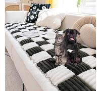 Large Plaid Pet Mat with Non-Slip Backing for Couch, Car Seat, and Floor Protection