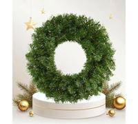 Large plain christmas door wreath - 50cm green artificial wreath - christmas door decoration - pine tipped wreath.