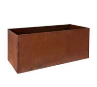 Large Plant Pot Corner Rust Planter Flowers Herb Corten Steel Tree Box Garden